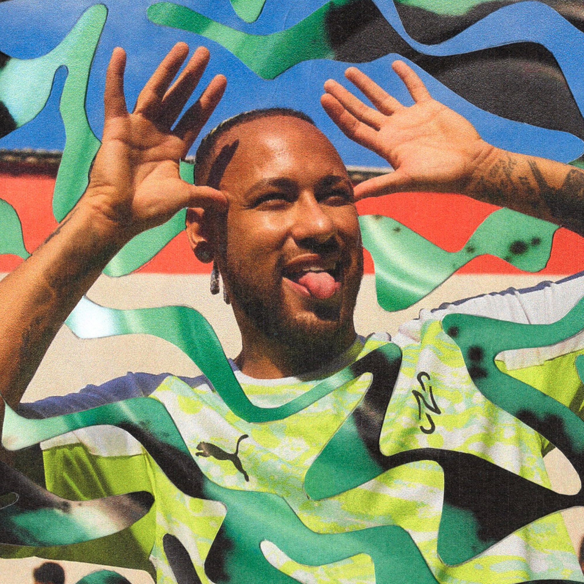 PUMA Neymar Jr Creativity trainingsshort, Zwart/Geel, Maat 13-14Y thumbnail 2