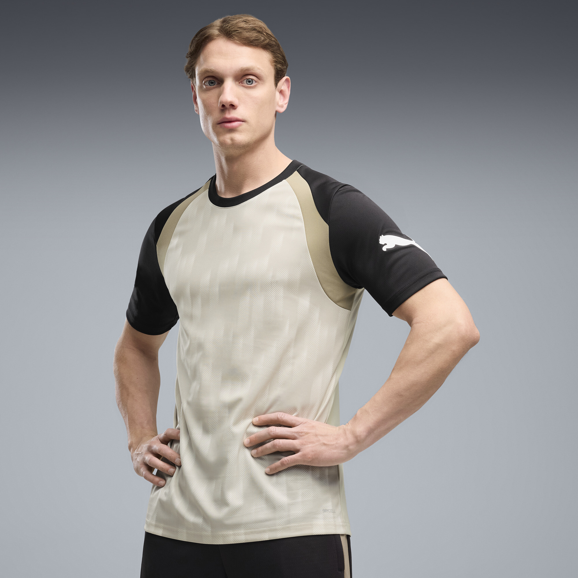 Puma Men's IndividualFinal Soccer Jersey Slim-Fit T-Shirt - Desert Dust-puma White