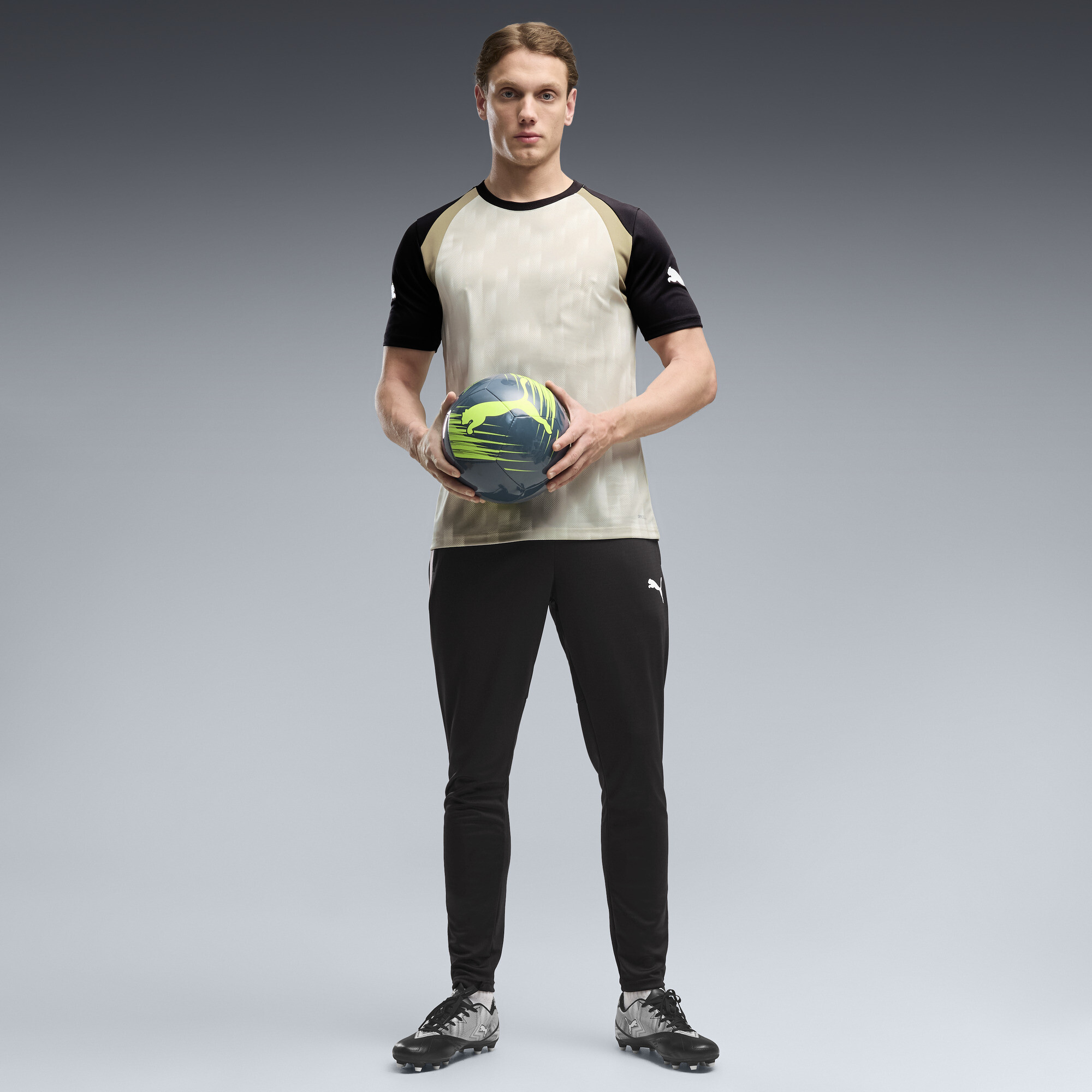 PUMA individualFINAL Men's Slim Soccer Training Pants in Beige, Size 3XL