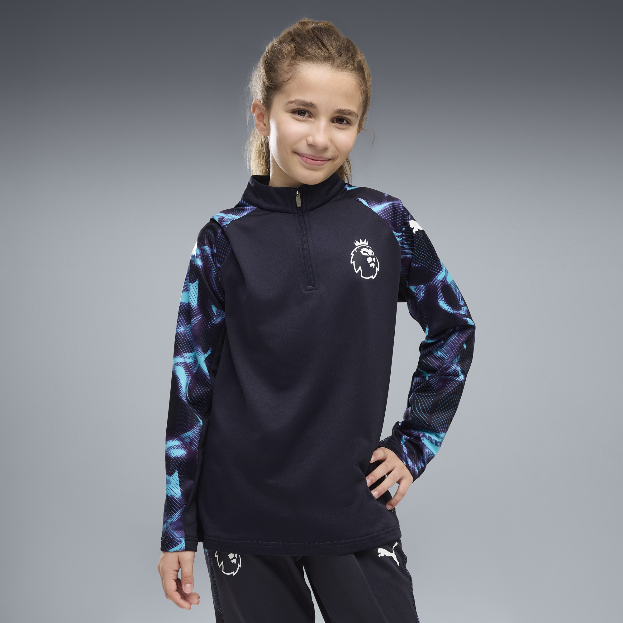 PUMA Haut à col zippé Premier League Reactivity Enfant et Adolescent Vêtements 13 14Y