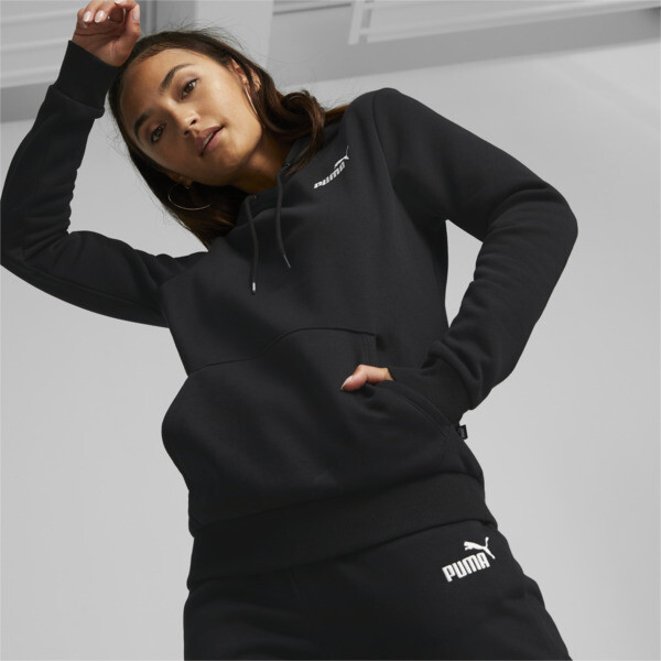 Puma Essentials+ Embroidery Women's Hoodie In Black