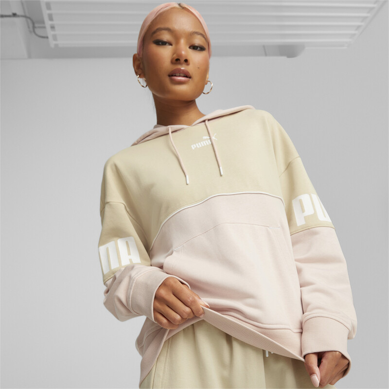 

Women's PUMA Power Colourblock Hoodie, Light sand