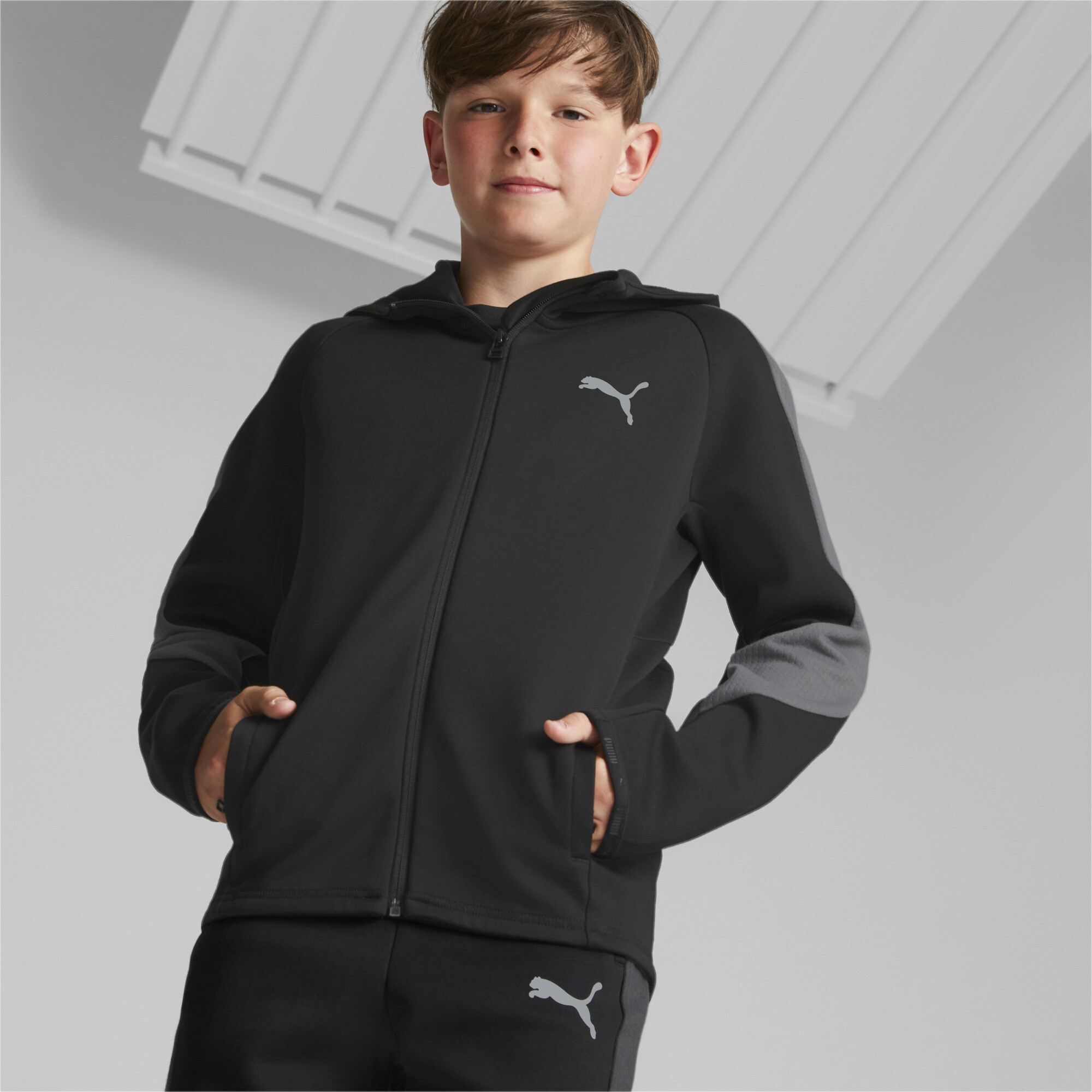 PUMA EVOSTRIPE Full-Zip Jacket Youth Full Zip Closure Kids Boys | eBay