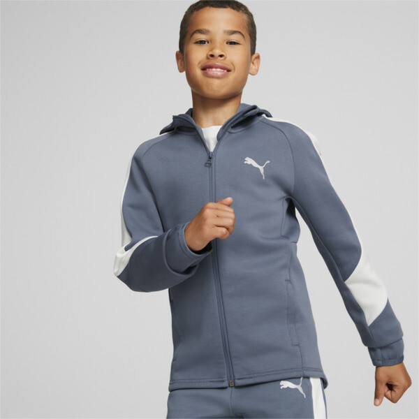EVOSTRIPE Full Zip Jacket Youth gray PUMA