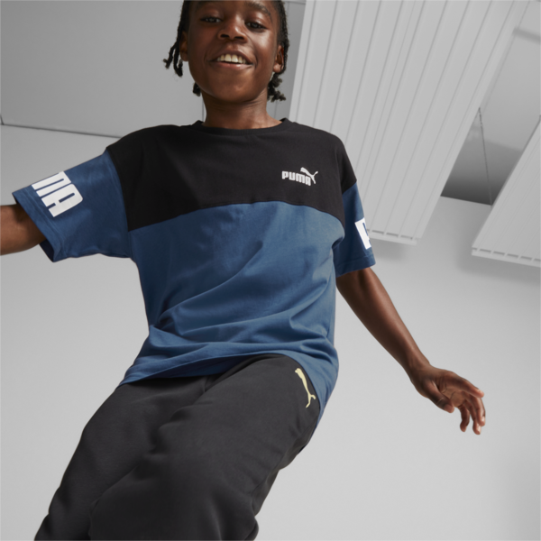 Power Colour Block Tee Youth, Lake Blue, large-MEX