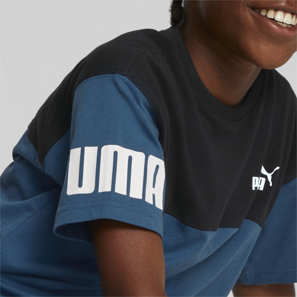 Power Colour Block Tee Youth, Lake Blue, large-MEX