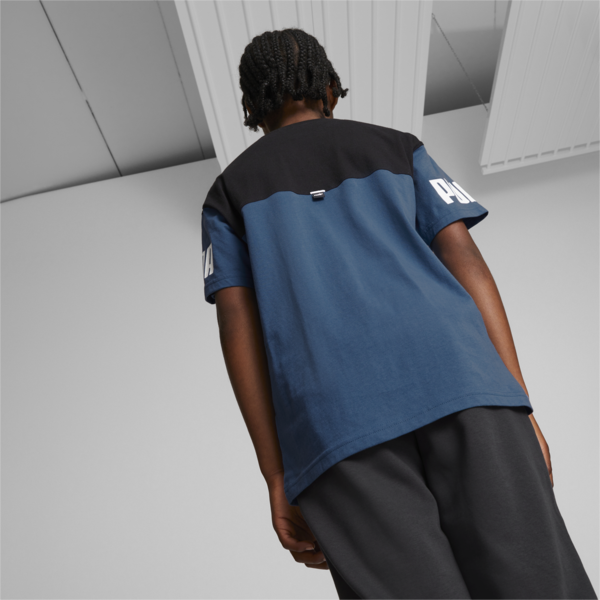 Power Colour Block Tee Youth, Lake Blue, large-MEX