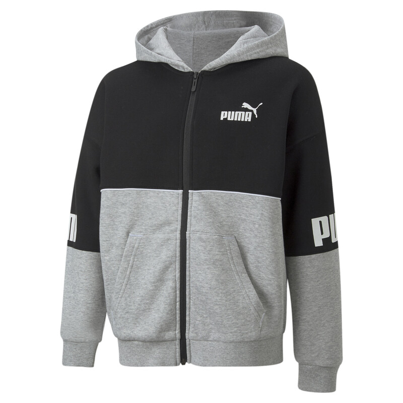 

PUMA Power Full-Zip Youth Hoodie, Gray
