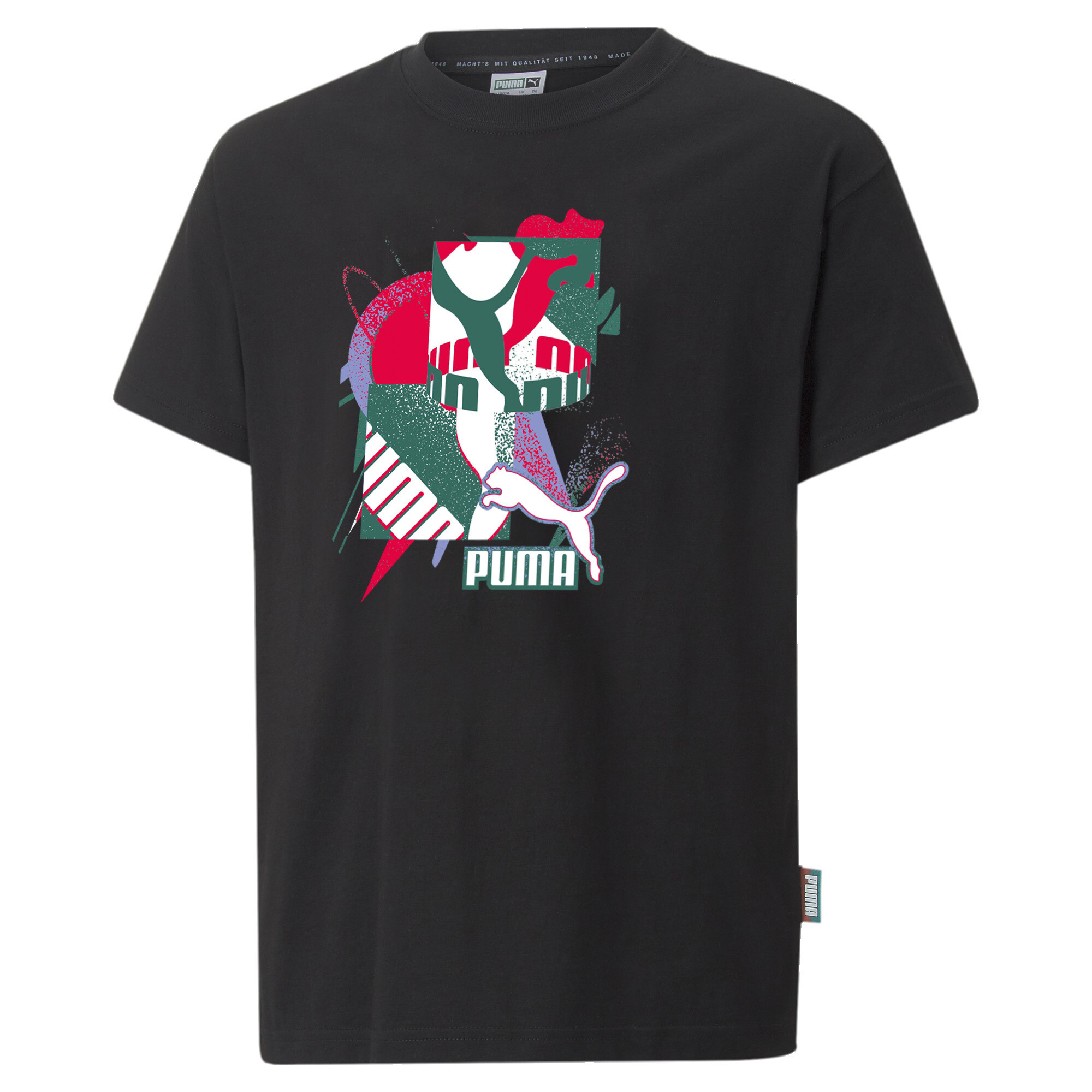 PUMA Fandom T-Shirt In Black, Size 11-12 Youth