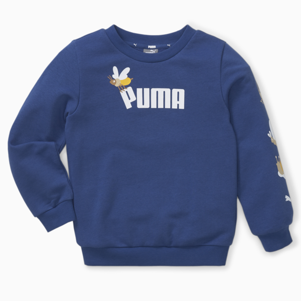 Small World Crew Neck Sweatshirt Kids, Blazing Blue, large-ZAF