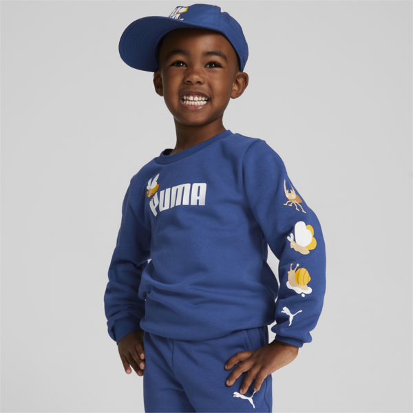 Small World Crew Neck Sweatshirt Kids, Blazing Blue, large-ZAF
