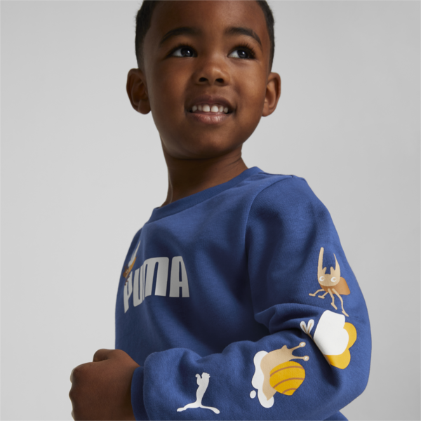 Small World Crew Neck Sweatshirt Kids, Blazing Blue, large-ZAF