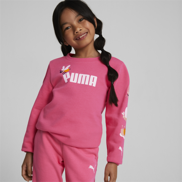 Small World Crew Neck Sweatshirt Kids, Sunset Pink, large-ZAF