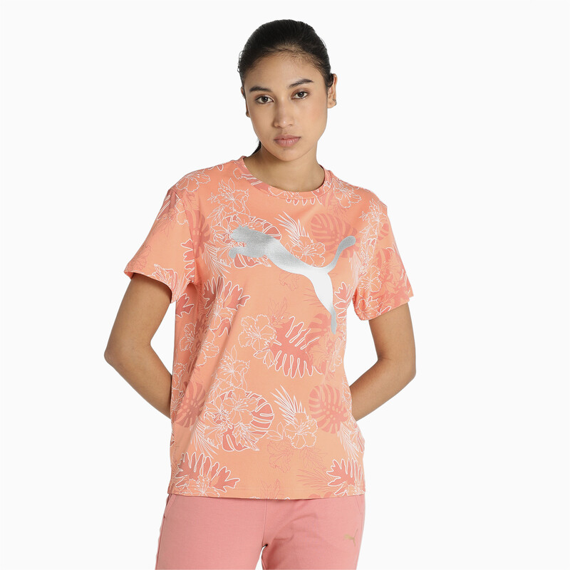 

Women's PUMA All Over Print T-Shirt, Pink