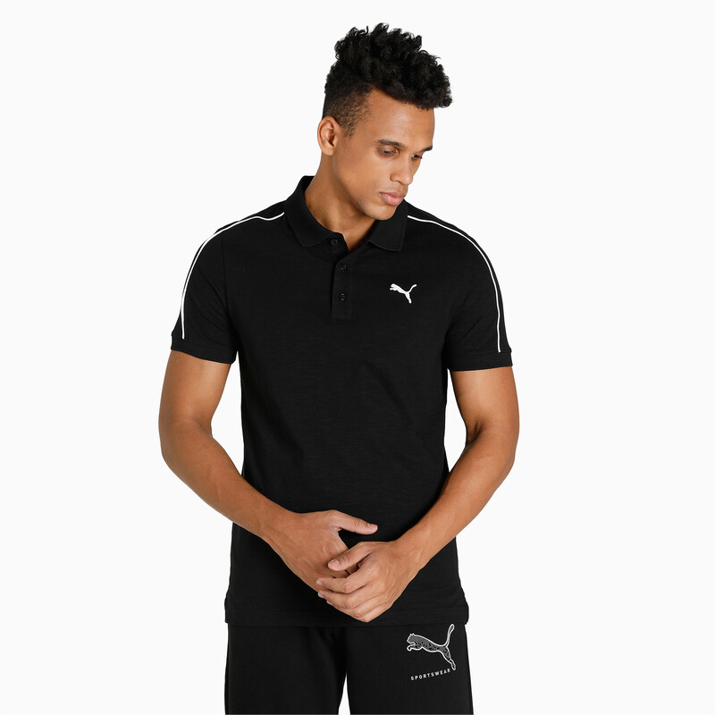

Men's PUMA Slub Slim Fit Polo, Black