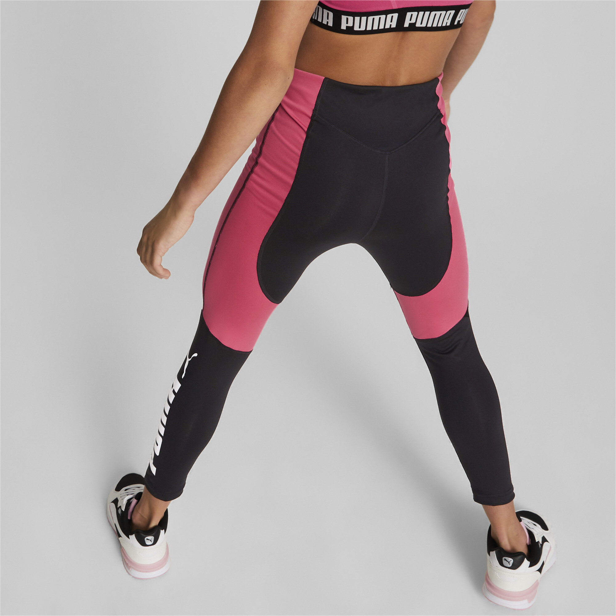 PUMA Favourites Logo High Waisted 7/8 Leggings In Pink, Size 11-12 Youth
