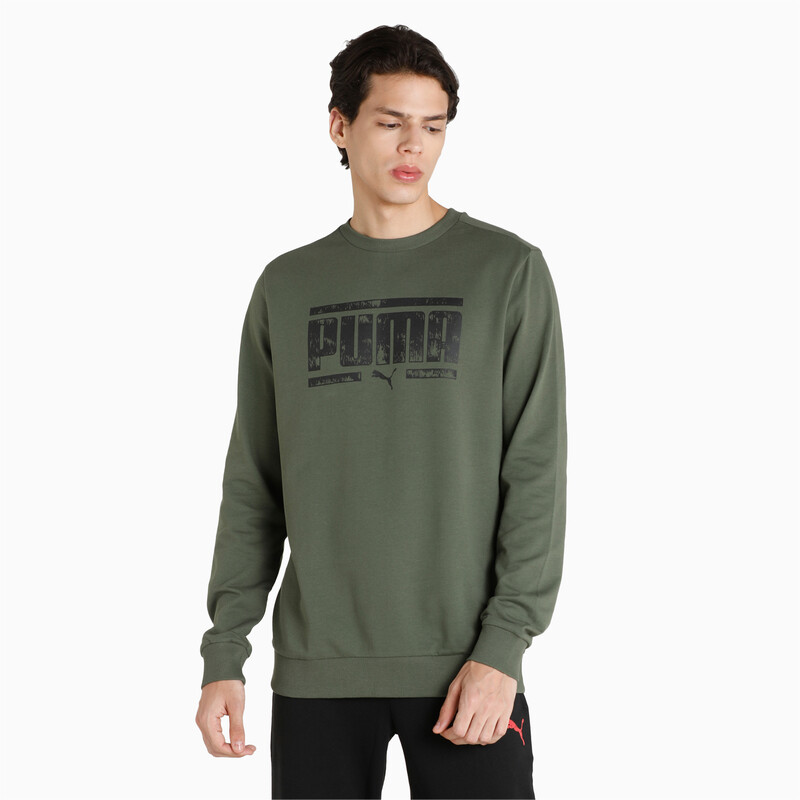 Men's PUMA Graphic Crew-Neck Regular Fit Sweat Shirt, Thyme