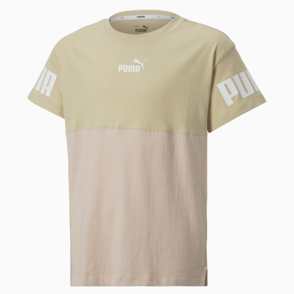Power Colourblock Tee Youth, Light Sand, large-ZAF