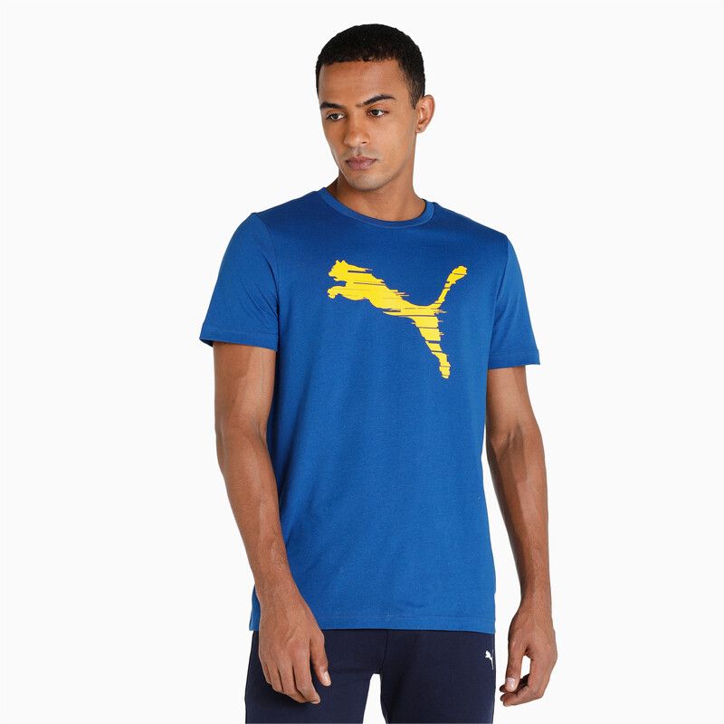 Men s PUMA Shaded Cat Slim Fit T Shirt in Blue size S