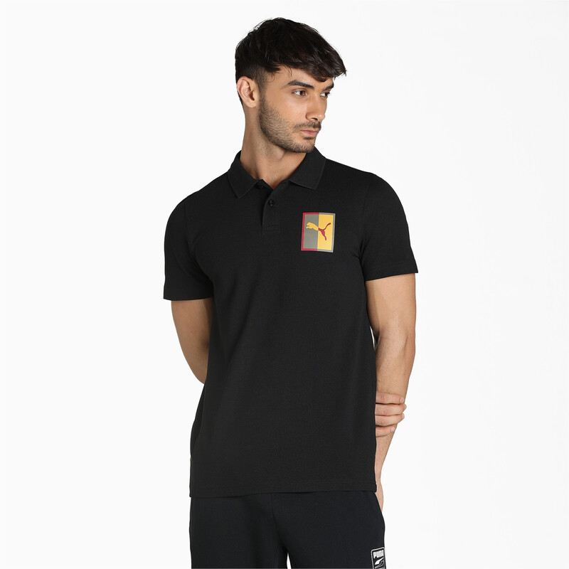 Men's PUMA Graphic Slim Fit Polo I, Black