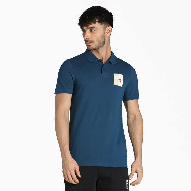 

Men's PUMA Graphic Slim Fit Polo I, Black/blue