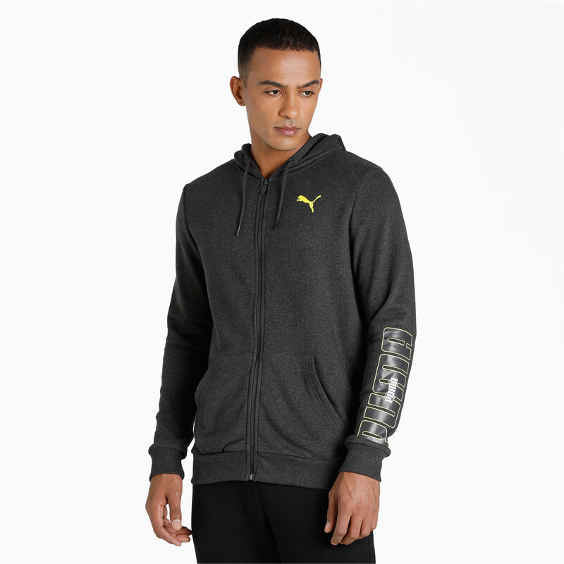 

Men's PUMA Fleece Full Zip Slim Fit Hoodie, Gray