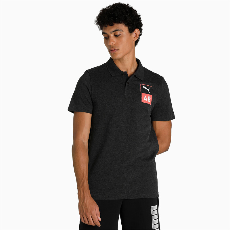 

Men's PUMA Graphic Slim Fit Polo, Black/gray
