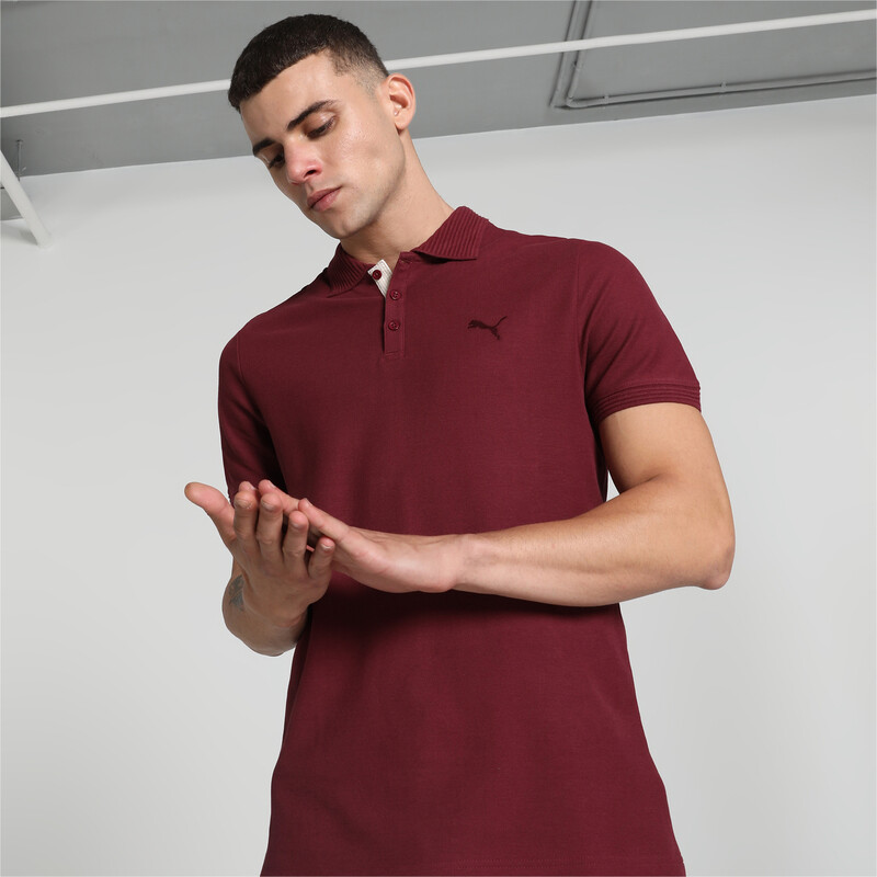 

Men's PUMA Ottoman Collar Slim Fit Polo, Dark jasper