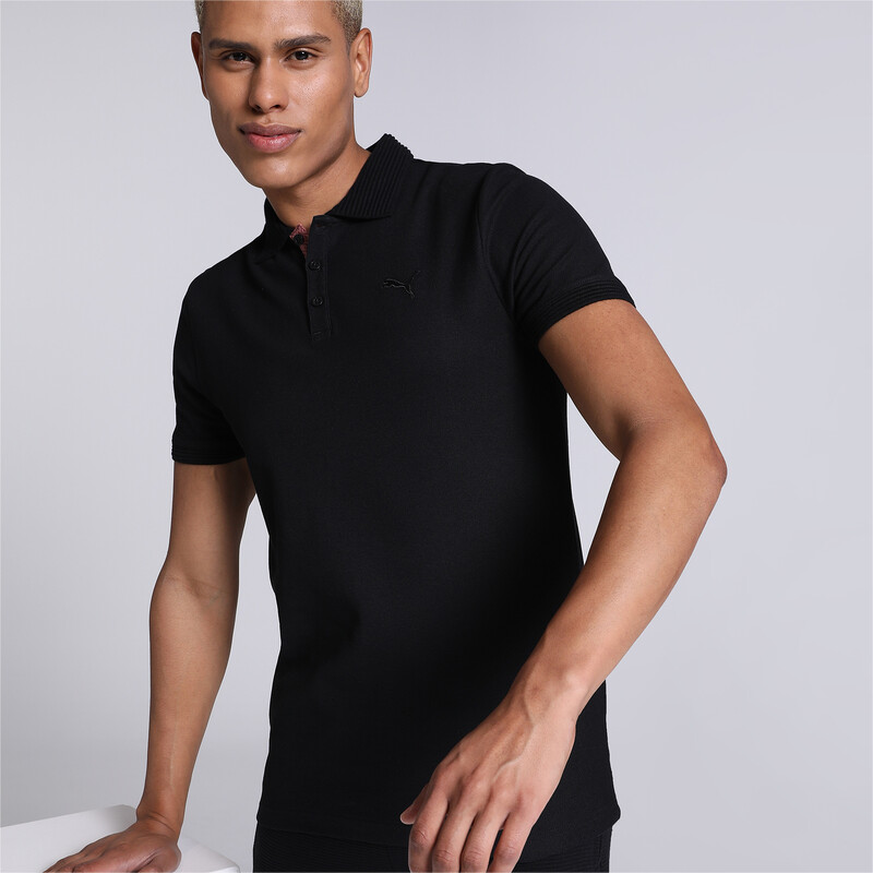 

Men's PUMA Ottoman Collar Slim Fit Polo, Black