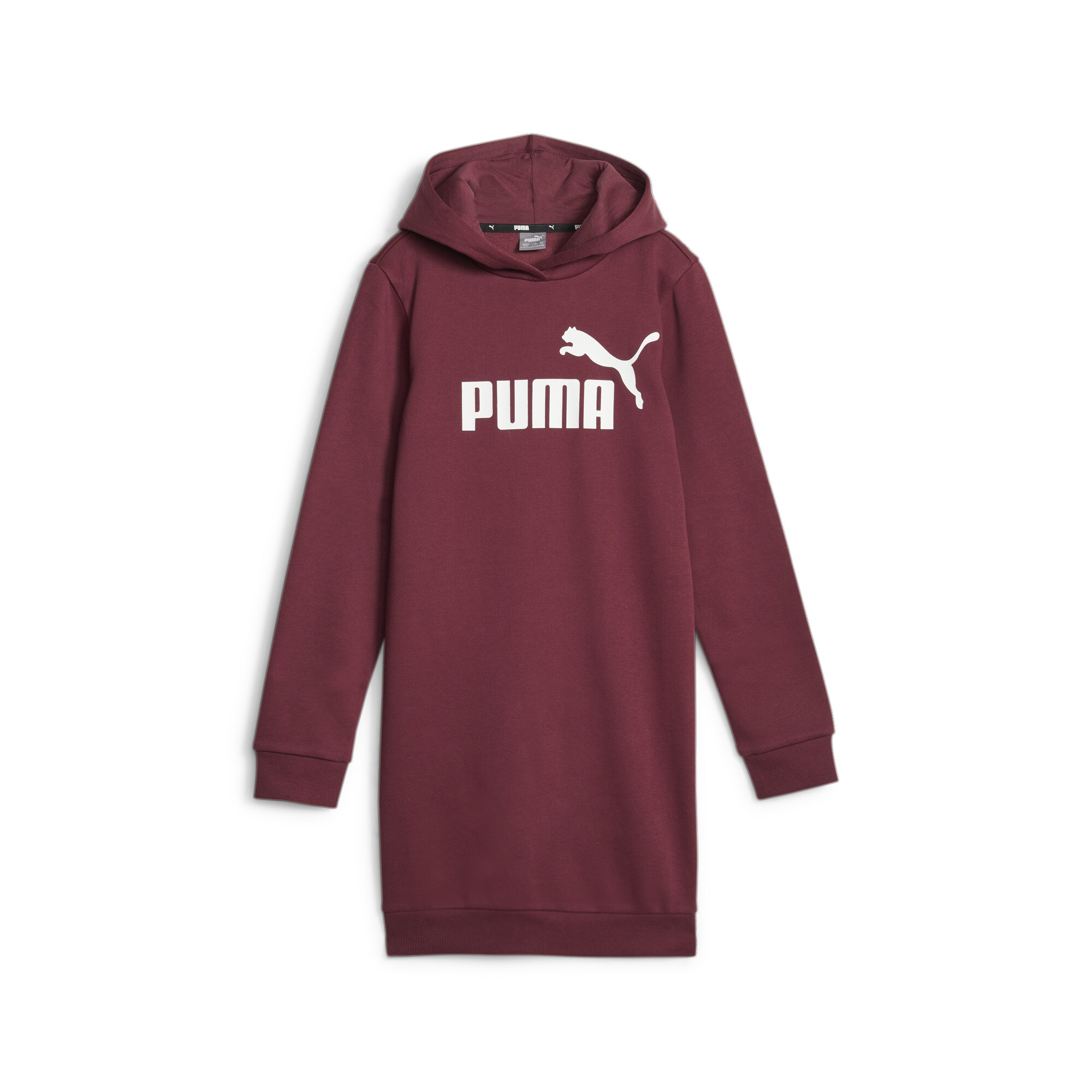 Women's Puma Essentials Logo Hooded Dress Youth, Red, Size 2-3Y, Clothing