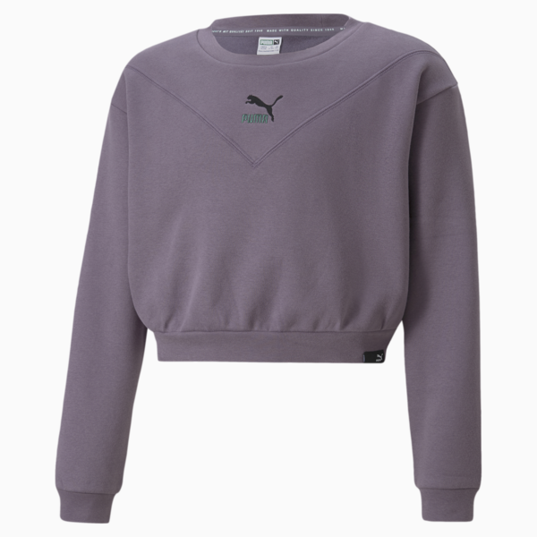 Classics GRL Crew Neck Sweatshirt Youth, Purple Charcoal, large-ZAF