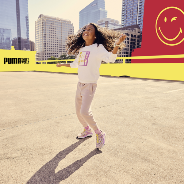 PUMA x SMILEYWORLD Crewneck Sweatshirt Kids, Puma White, large-ZAF