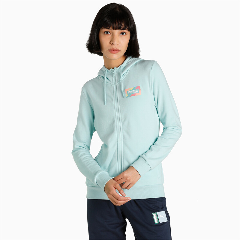 Women's PUMA Graphic Regular Fit Hoodie, Black/blue