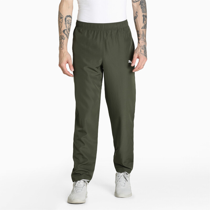 

Men's PUMA Woven Regular Fit Trackpants, Black/brown
