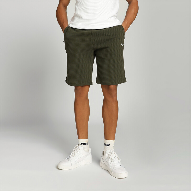 Men's PUMA Ottoman Regular Fit Shorts in White/Green size M