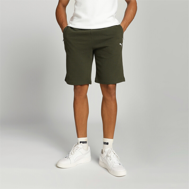 Men's PUMA Ottoman Regular Fit Shorts in White/Green size L