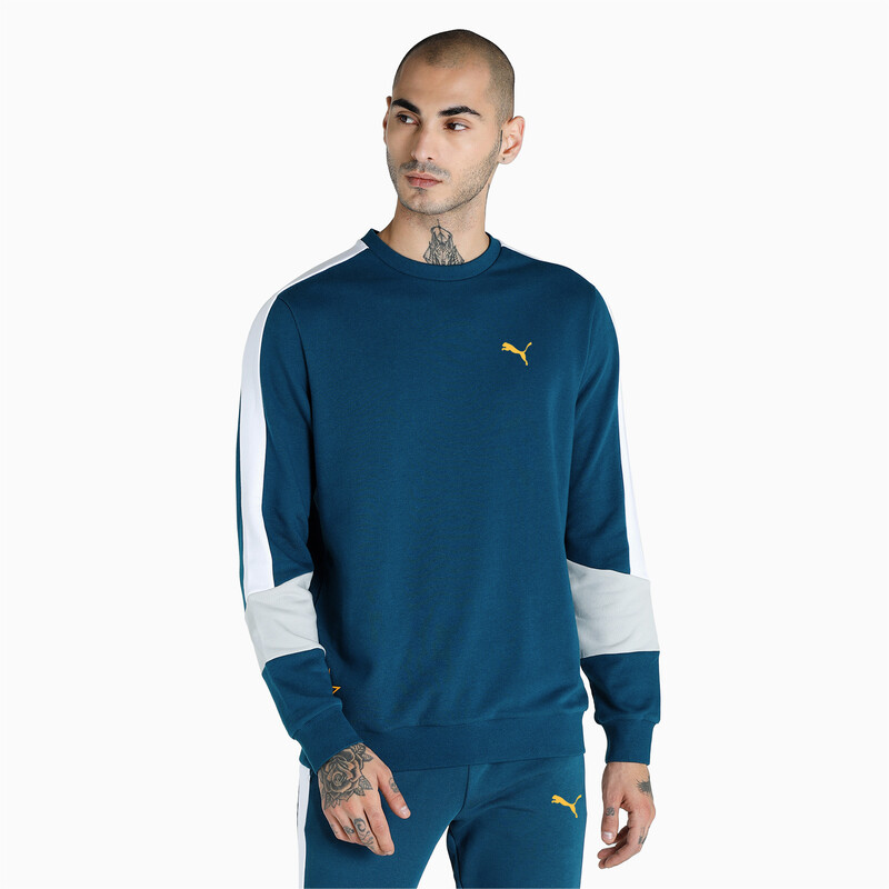 

Men's PUMA Regular Fit Crew-Neck Sweatshirt, Black/blue