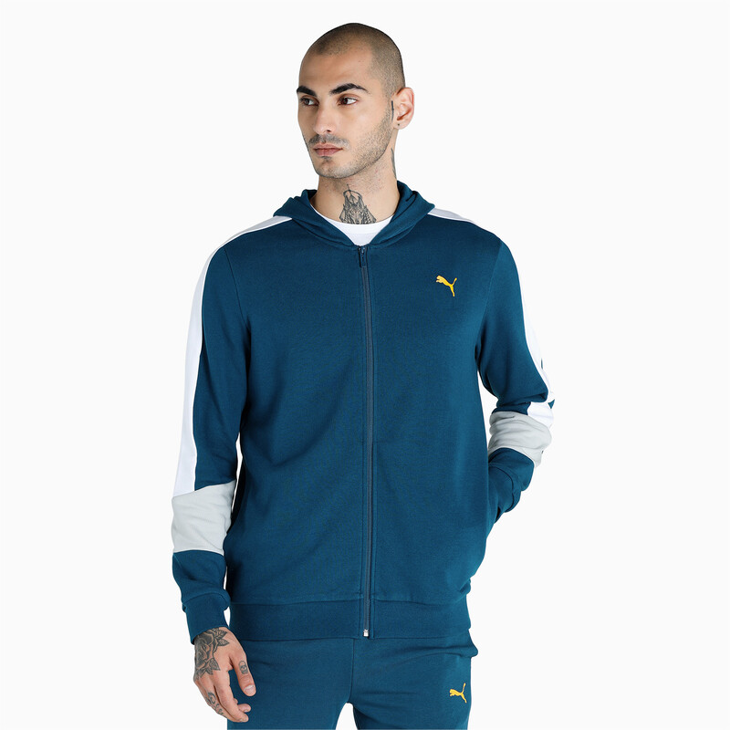 

Men's PUMA Regular Fit Full-Zip Hooded Jacket, Black/blue