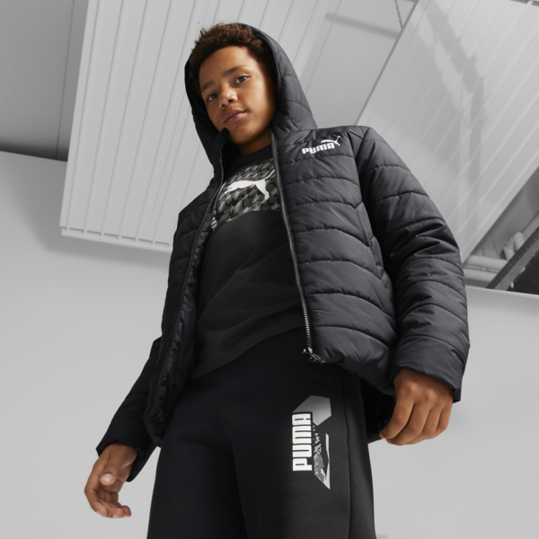 Campera juvenil acolchada Essentials, Puma Black, large-ARG