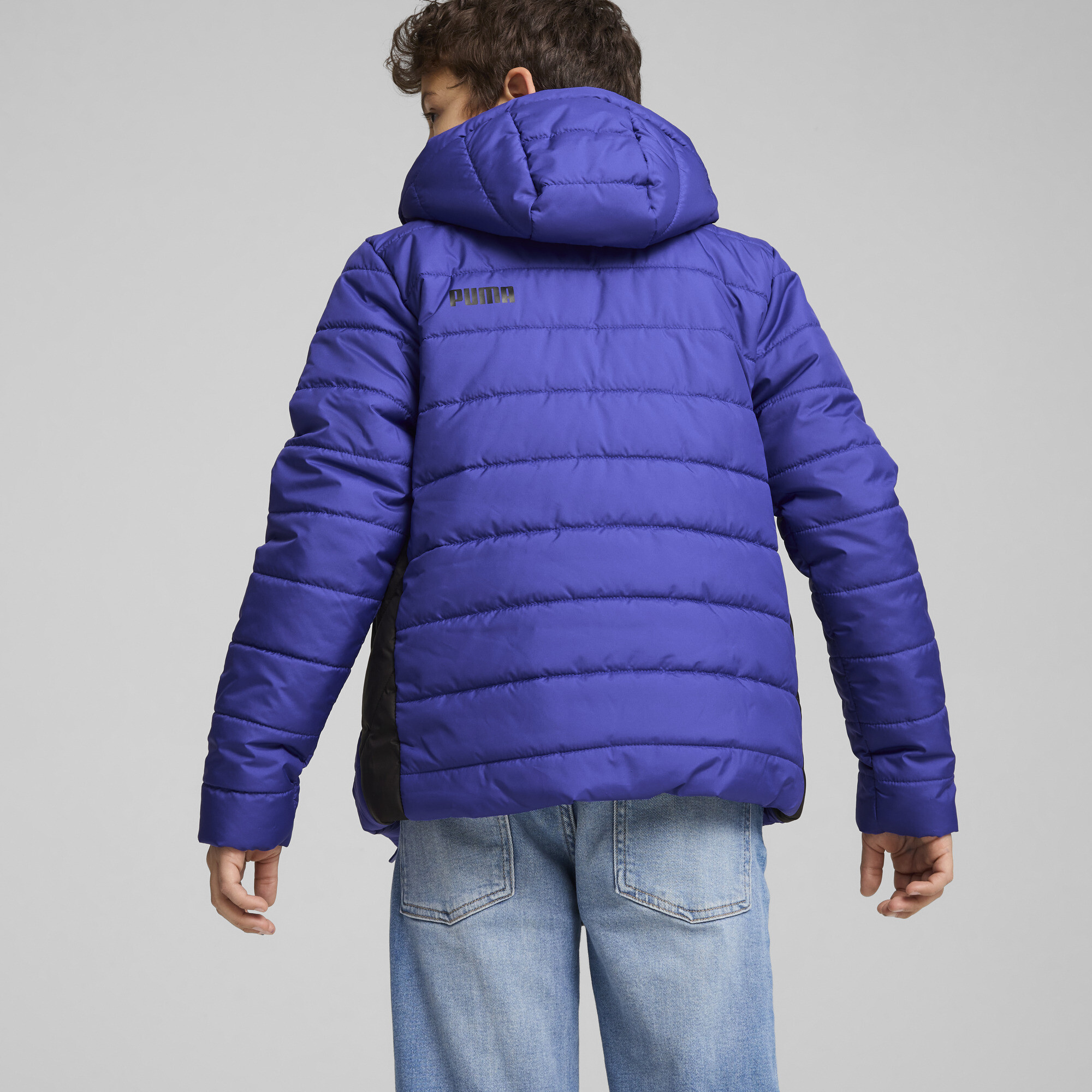 Men's Puma Essentials Padded Jacket Youth, Blue, Size 4-5Y, Clothing