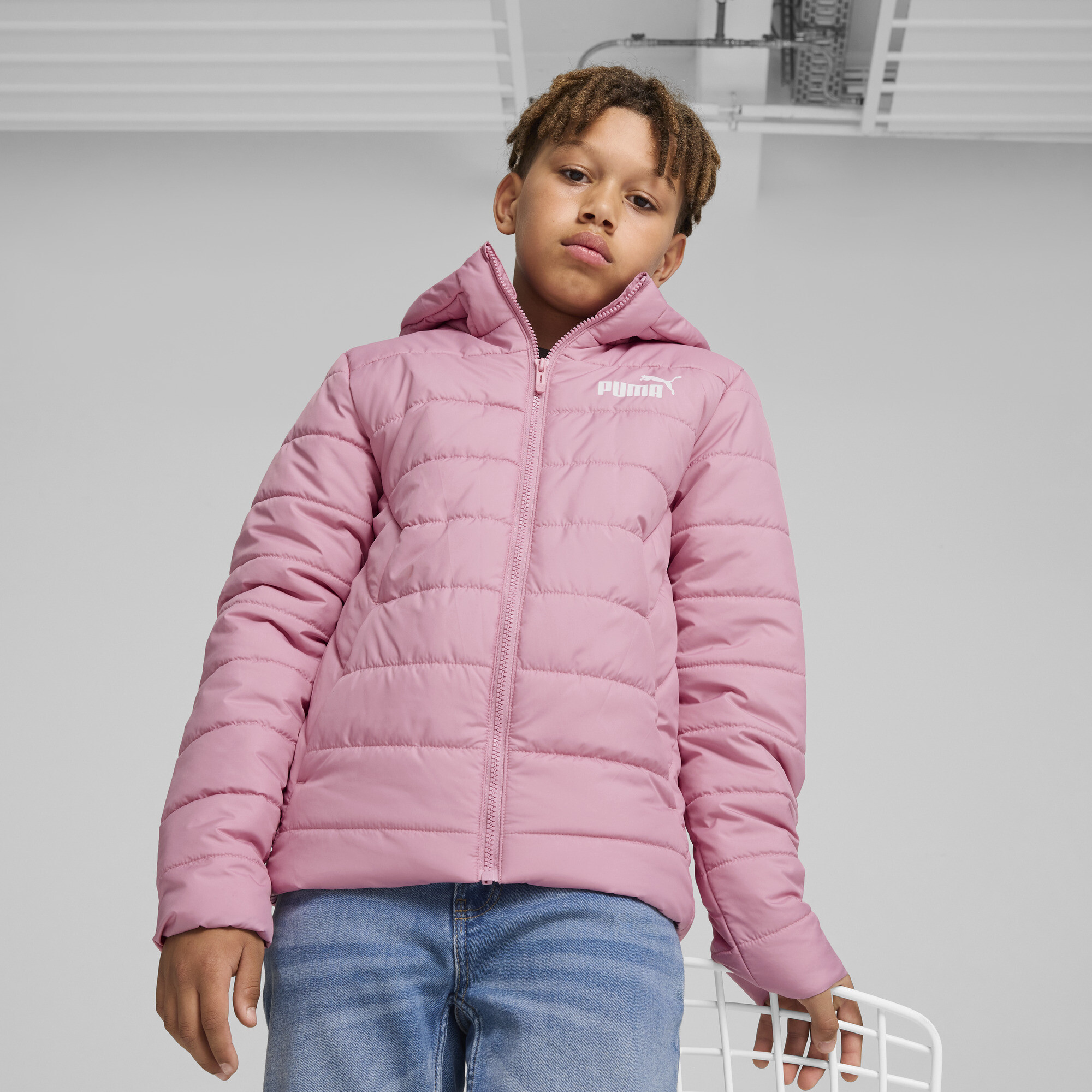 PUMA Essentials Outerwear Big Kids' Puffer Jacket in Pink, Size M