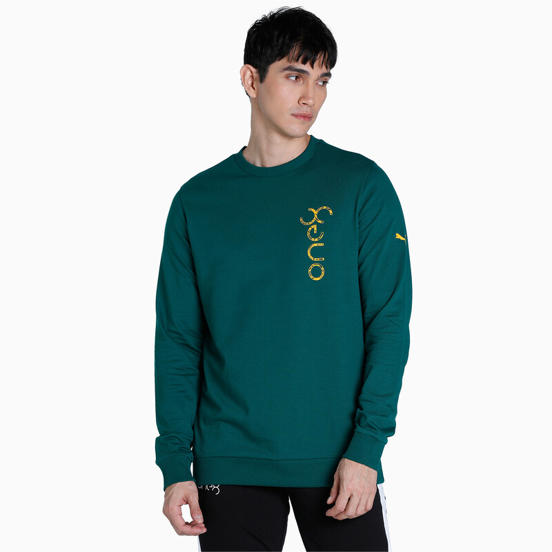 

Men's PUMA X One8 Logo Crew Sweat Shirt, Gray/green