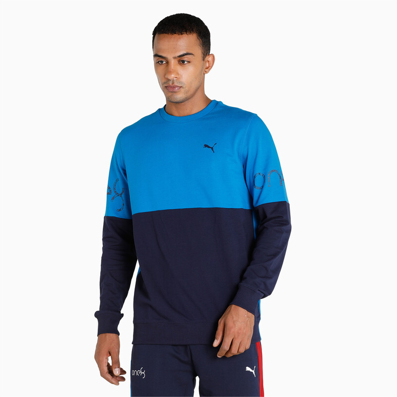 

Men's PUMA X One8 Colorblock Crew Sweat Shirt, Black/purple/blue