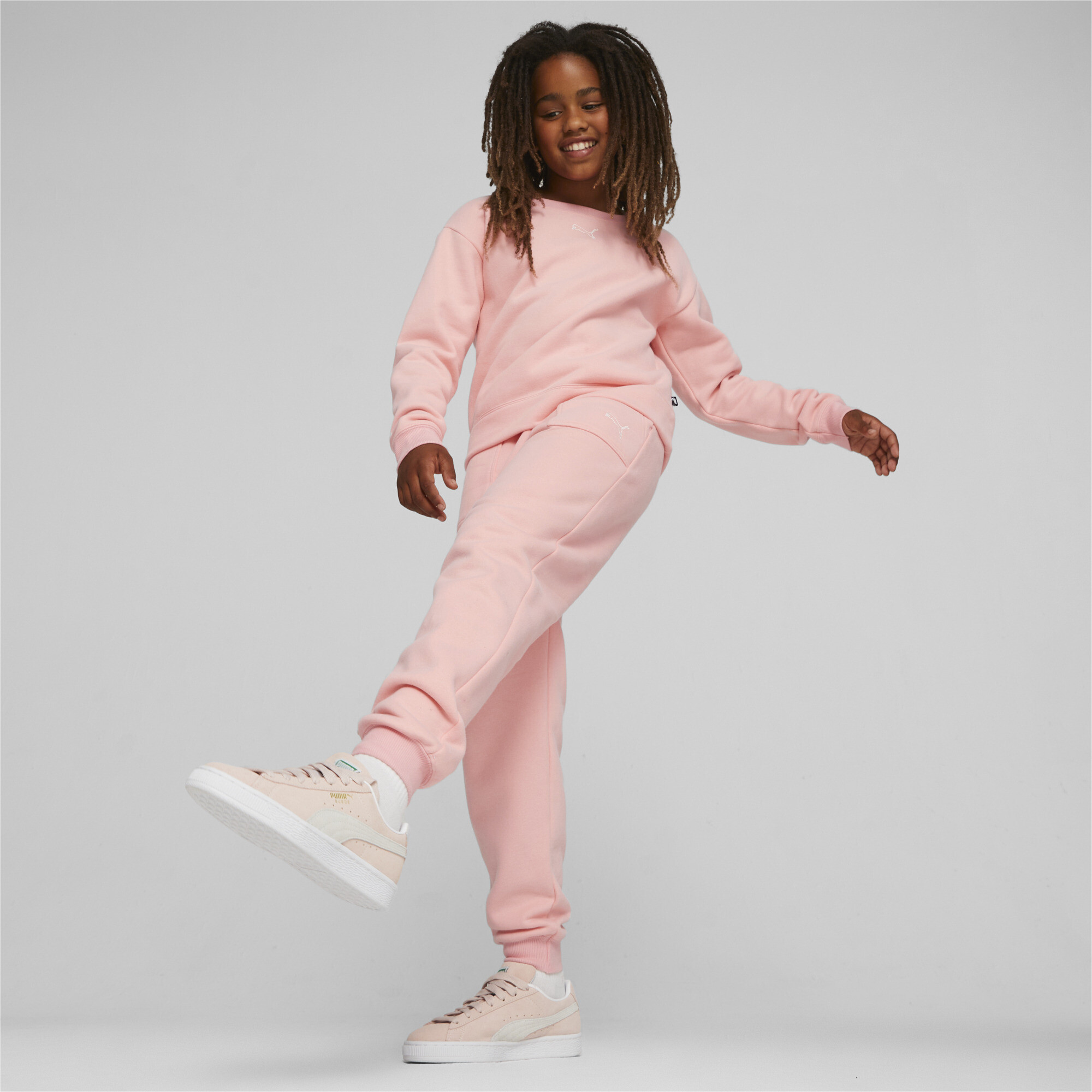 Women's Puma Loungewear Suit Youth, Pink, Size 11-12Y, Clothing