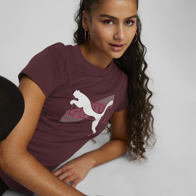 

Women's PUMA Power Graphic Regular Fit T-Shirt, Aubergine