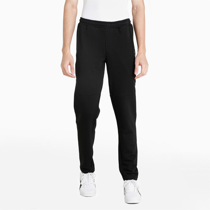 Men's PUMA Mesh Overlay Sweatpants, Black