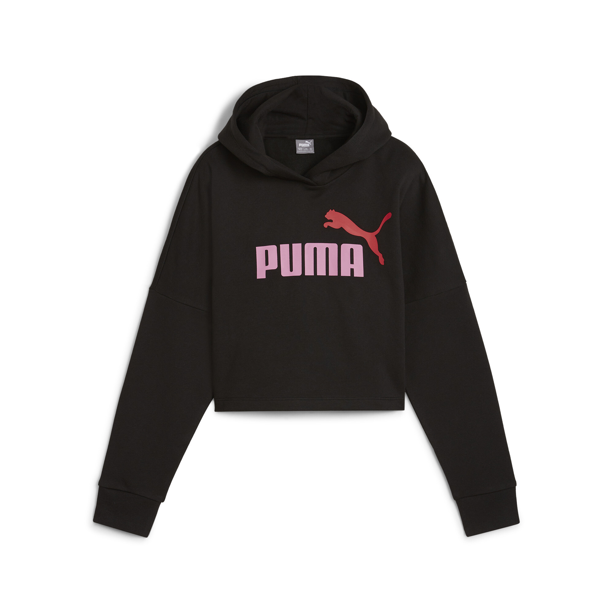 Puma Essentials Logo Cropped Hoodie Teenager Für Damen Für Kinder | Mit Logo Print | Black | Größe: 7-8Y