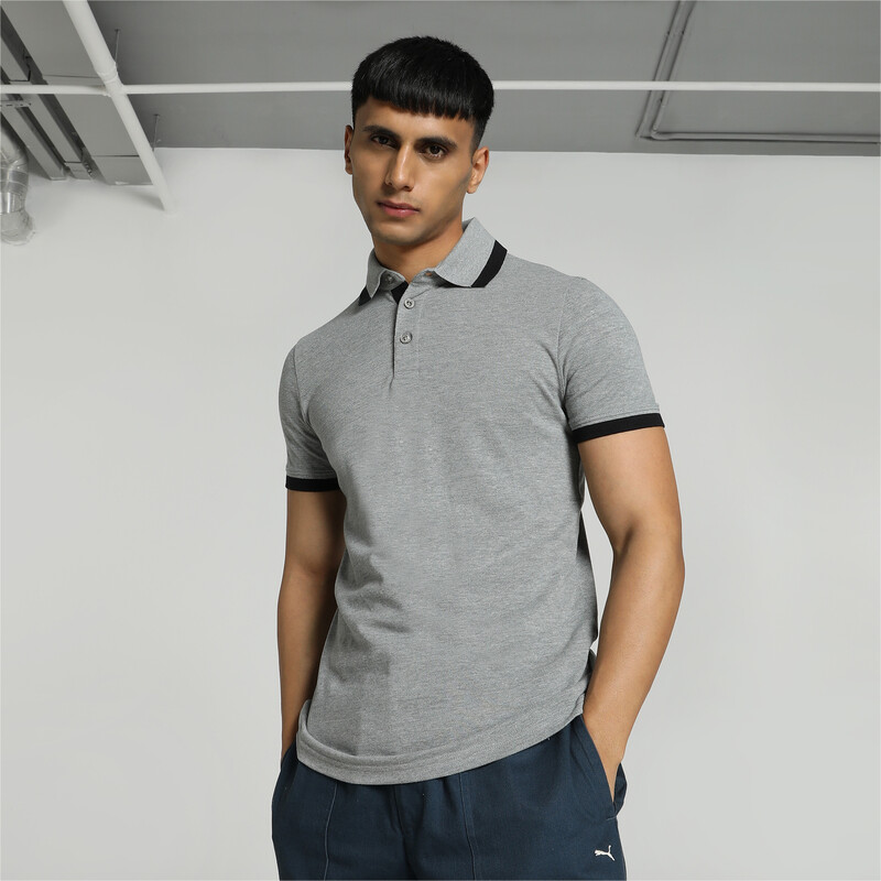 

Men's PUMA Pique Tipping Slim Fit Polo, Gray