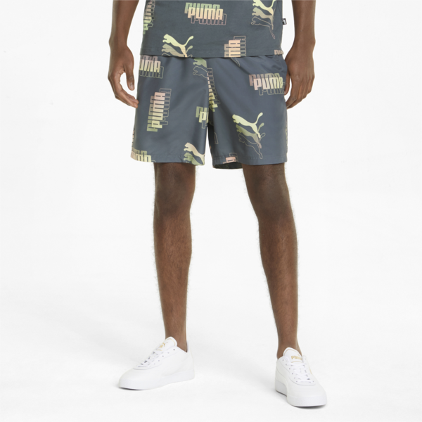 Power Summer Printed Men's Shorts, Dark Slate, large-ZAF