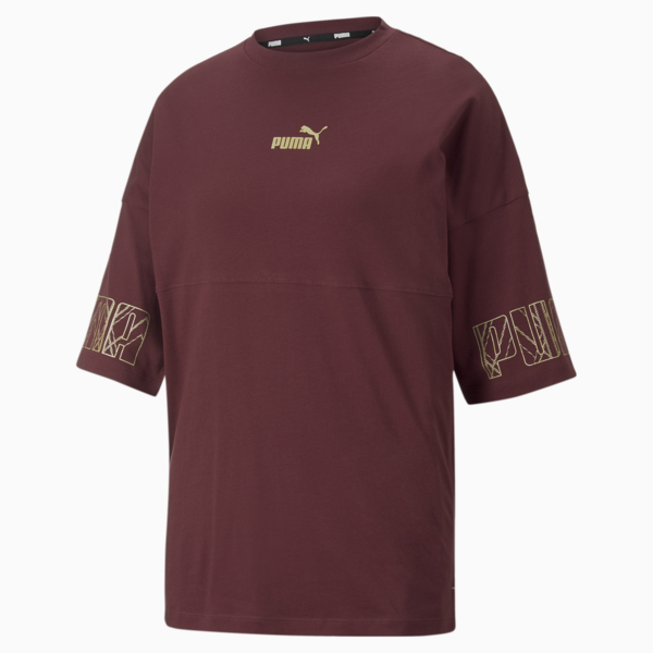 Power Deco Glam Tee Women, Aubergine, large-ZAF
